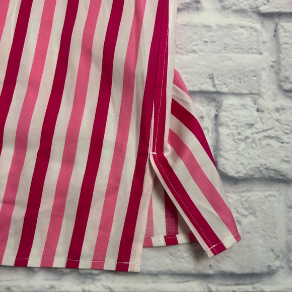 NWT Talbots Red/Pink and White Striped “No Iron” Blouse - Picture 9 of 11
